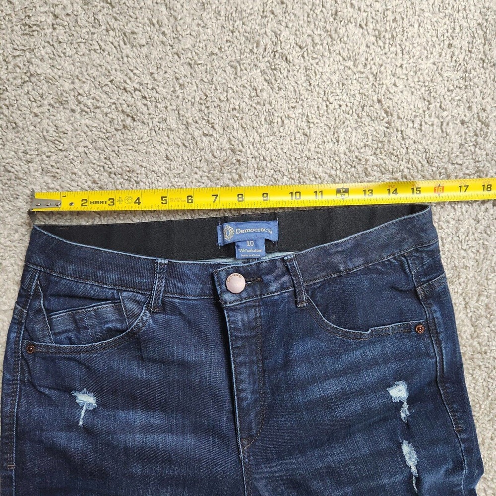 Democracy Absolution Jeans Dark Wash Distressed Stretch Denim Pants Size 10 - Picture 11 of 14